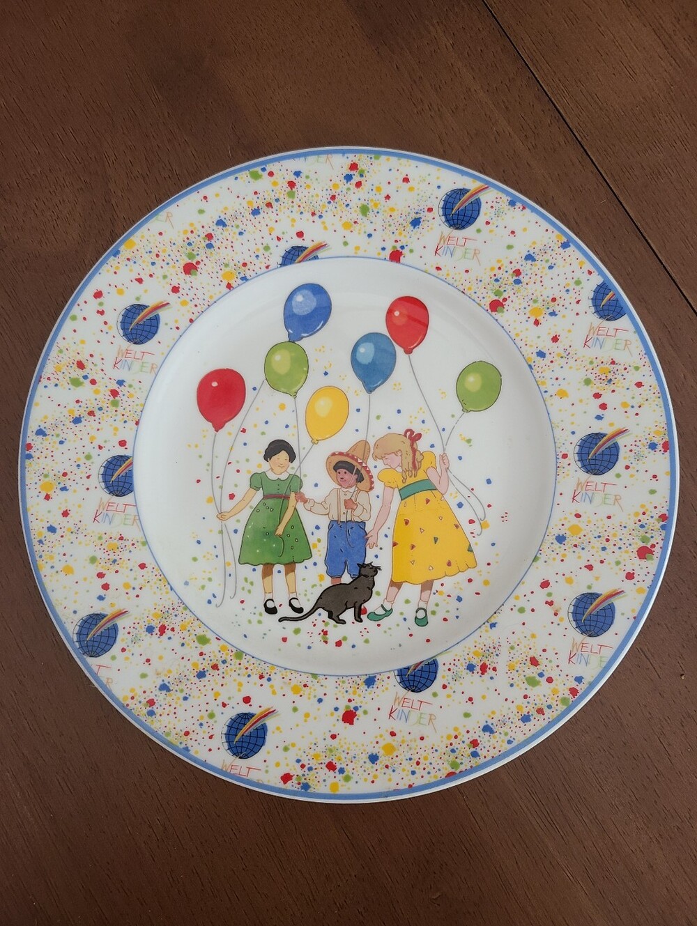 VTG Villeroy & Boch 1986 UNICEF Plate-Whimsical Kids & Balloons Nursery Decor